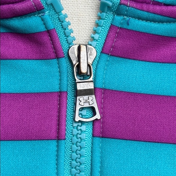 Under Armour Storm Women's Size Small Blue and Purple Striped Zip-Up Jacket - Picture 3 of 8